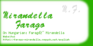 mirandella farago business card